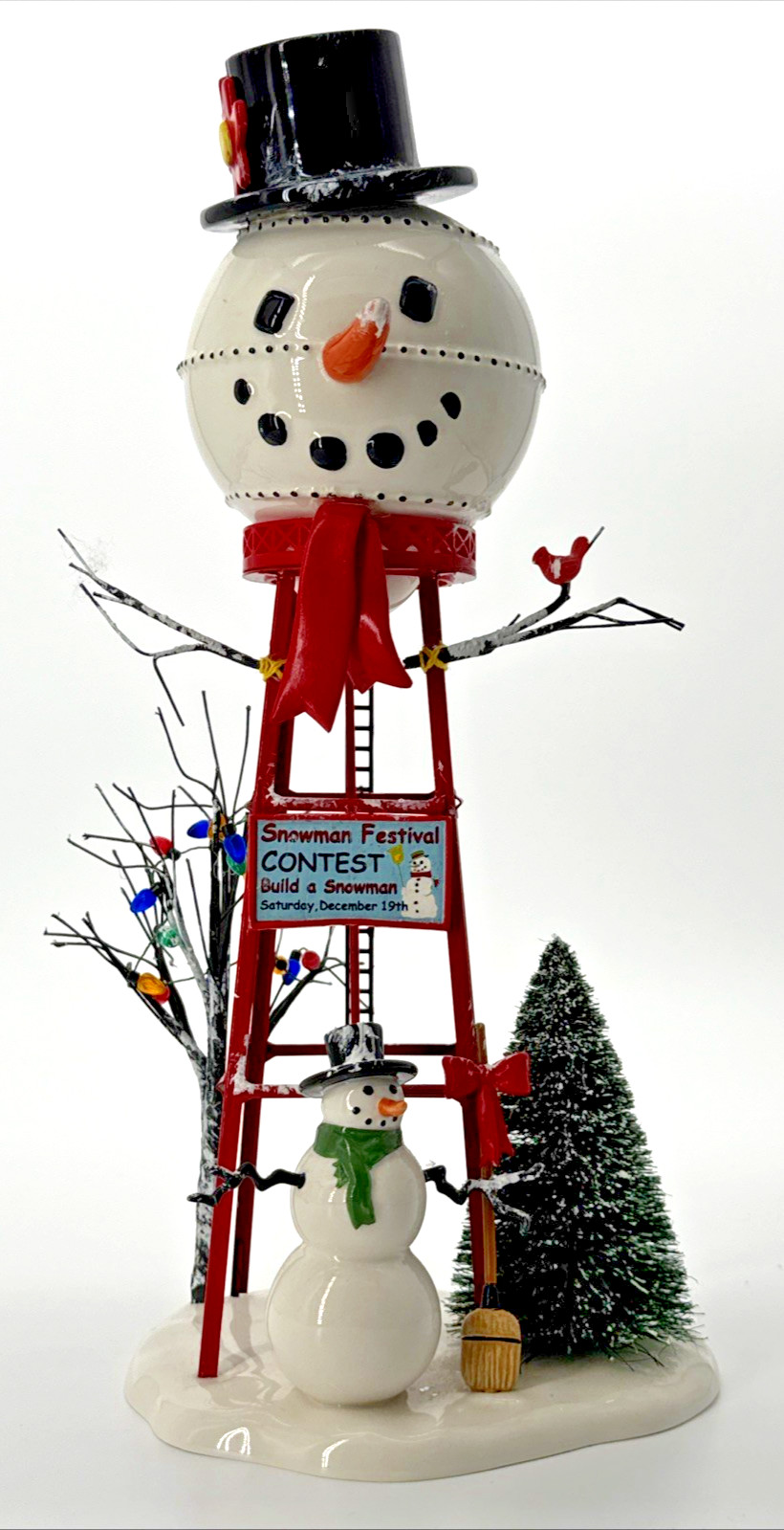Dept 56 Snowman Water Tower Christmas Village Accessory 12\ Dept 56 Snowman Water Tower Christmas Village Accessory 12\