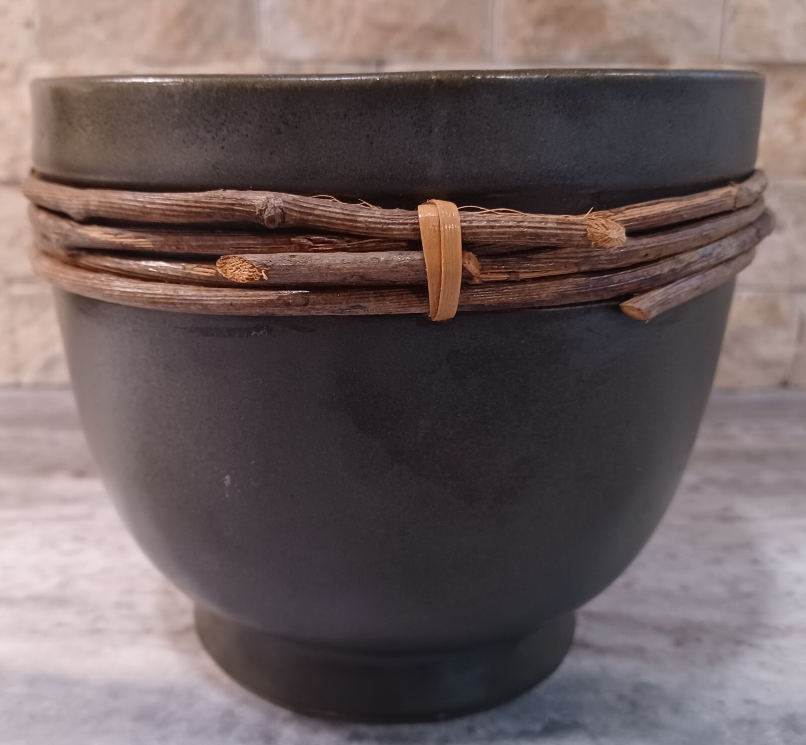 Vintage Norcal Pottery Planter With Twigs