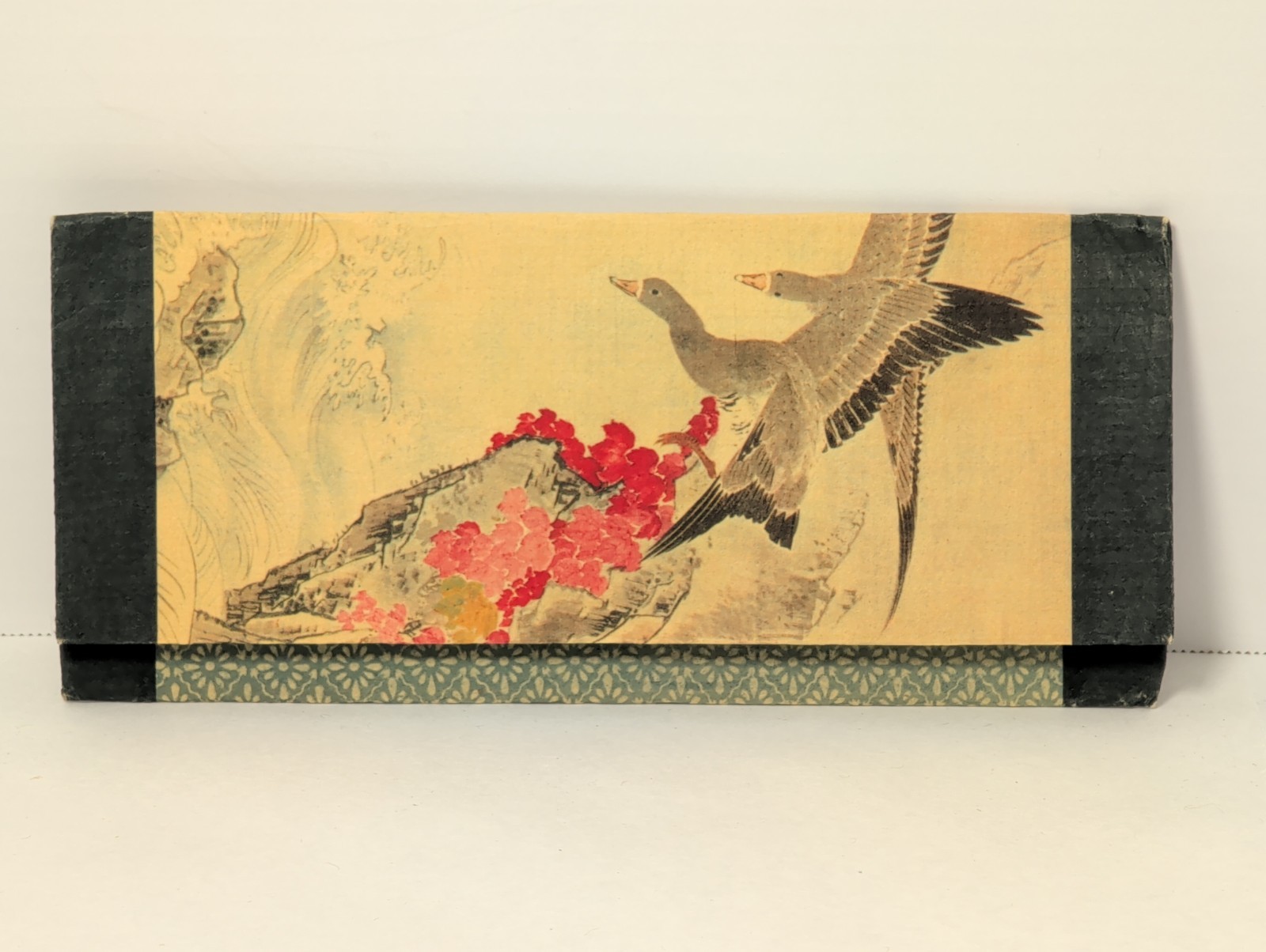 Vintage Japanese Bird Art Document Folder TBI JTBI Travel Wallet Paper Folio