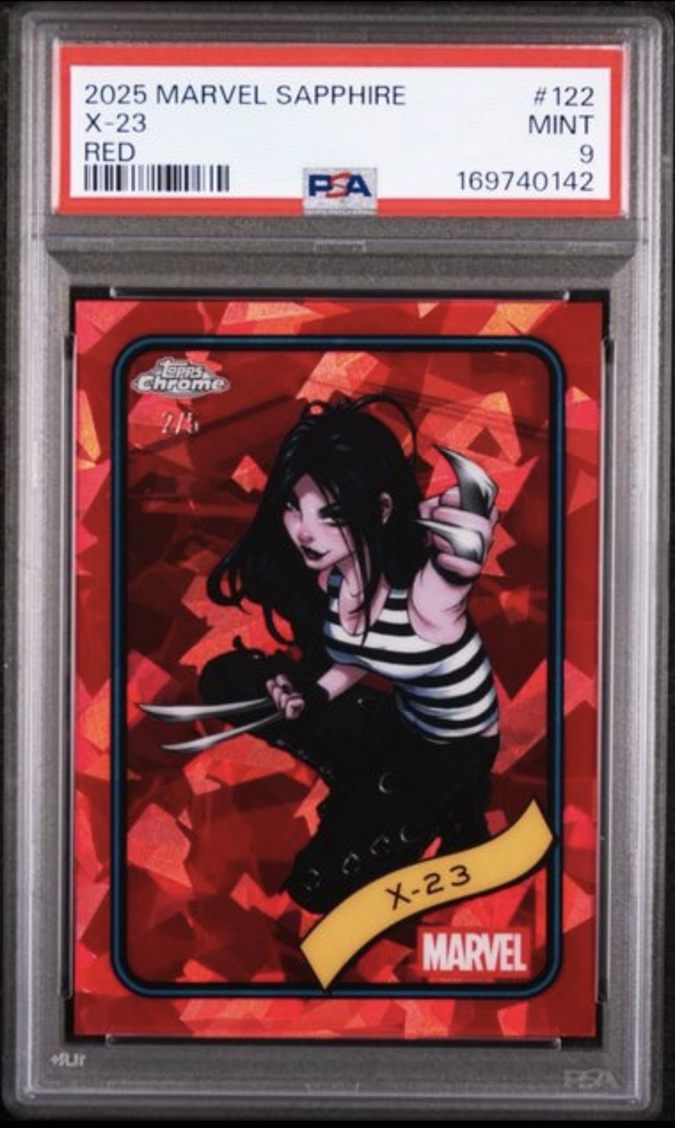 2025 Marvel Topps Chrome Sapphire | X-23 #122 RED /5 PSA 9 2025 Marvel Topps Chrome Sapphire | X-23 #122 RED /5 PSA 9