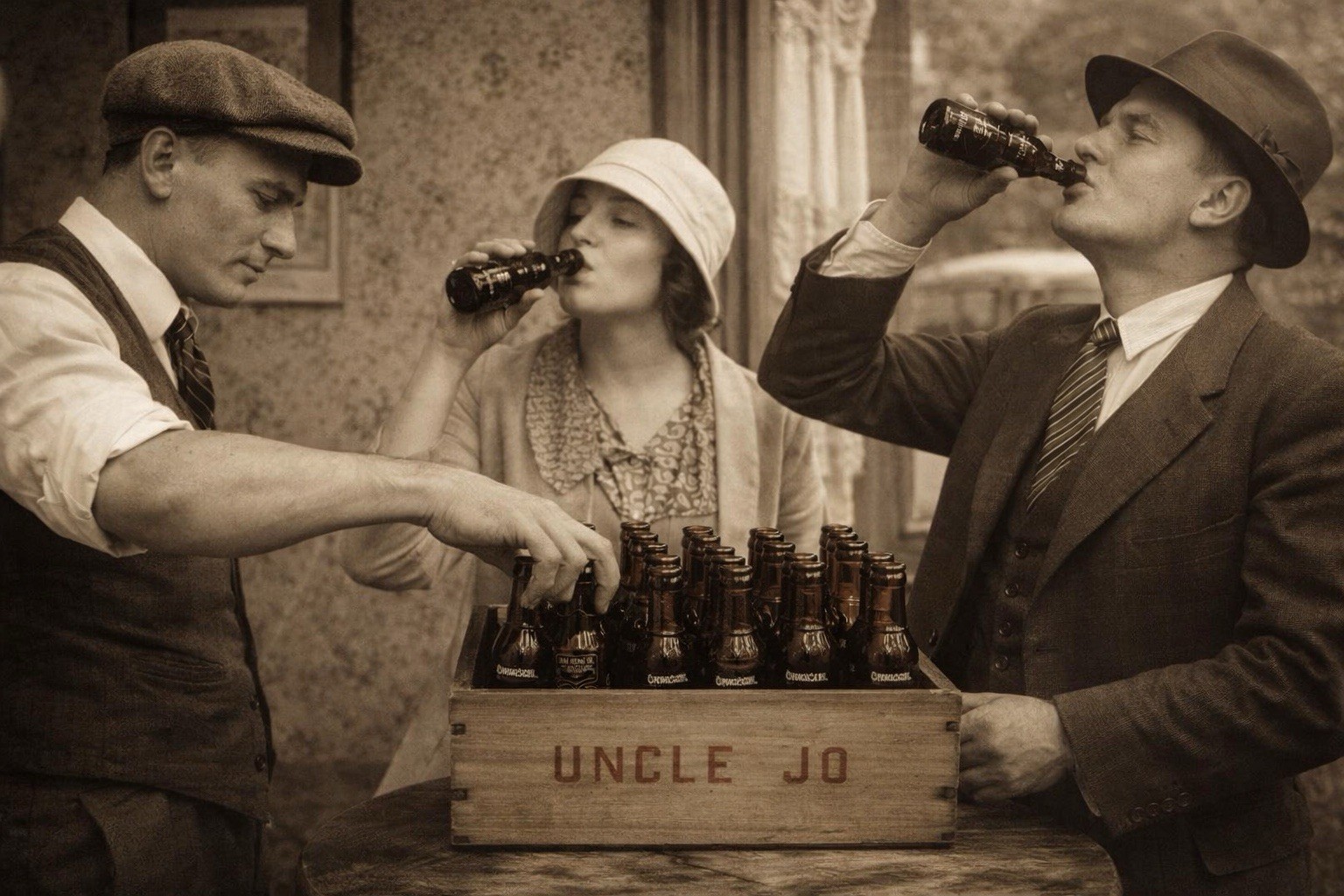 Rare Uncle Jo Soda Bottle Crate w/ Bottles – Ft. Worth TX / Duncan OK – Pre-1942