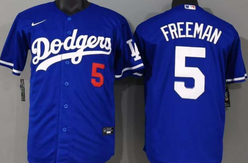 ​​Tariffs​ Free LAD Dodgers Royal Cool Base Sewn Stitched Jersey.