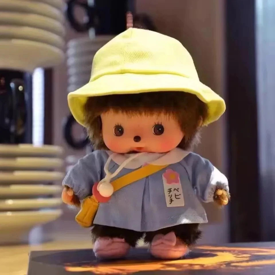 Sekiguchi Monchhichi SS Girl Plush Doll with Keychain Japan Kawaii Sekiguchi Monchhichi SS Girl Plush Doll with Keychain Japan Kawaii