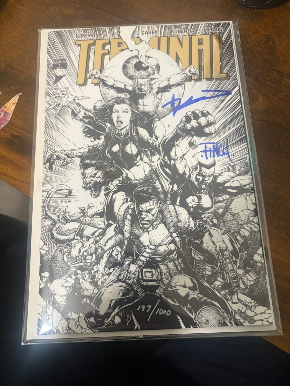 TERMINAL #1 SDCC 2026 Signed By Finch And Kirkman Gold Foil Variant NM TERMINAL #1 SDCC 2026 Signed By Finch And Kirkman Gold Foil Variant NM