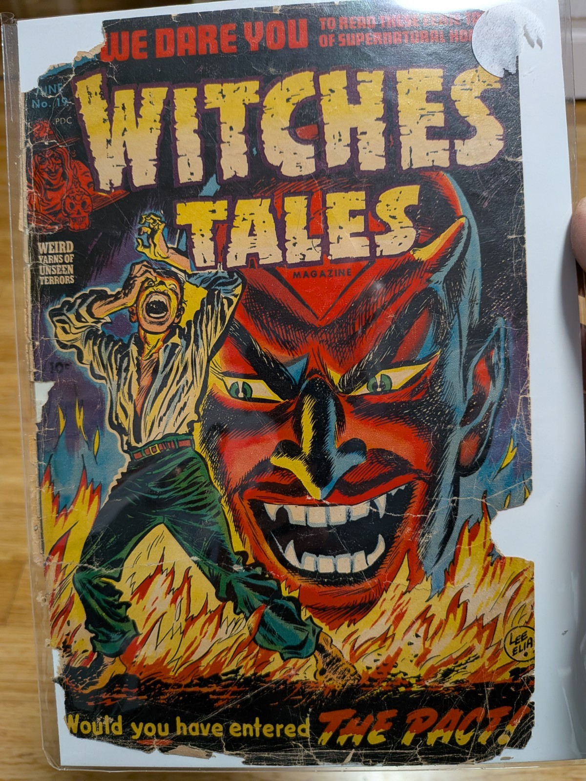 WITCHES TALES #19 Elias Devil Cover ONLY Pre-Code Horror 1953 Harvey READ DESC WITCHES TALES #19 Elias Devil Cover ONLY Pre-Code Horror 1953 Harvey READ DESC