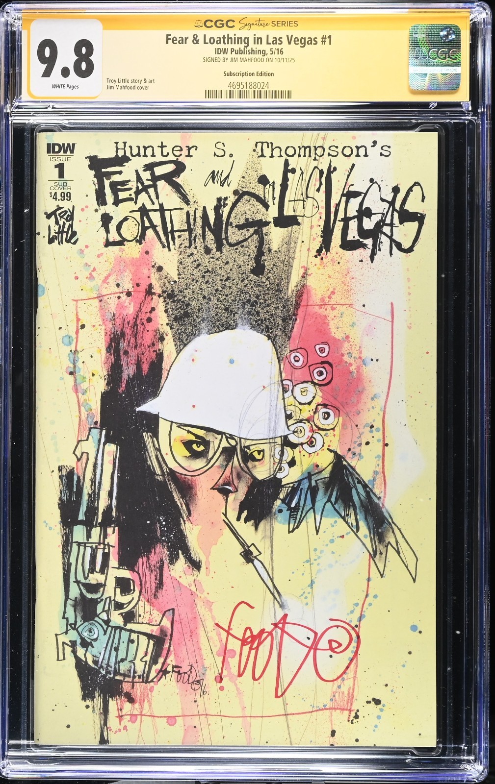 Fear And Loathing In Las Vegas 1 CGC SS 9.8 Variant Jim Mahfood Subcription RARE Fear And Loathing In Las Vegas 1 CGC SS 9.8 Variant Jim Mahfood Subcription RARE