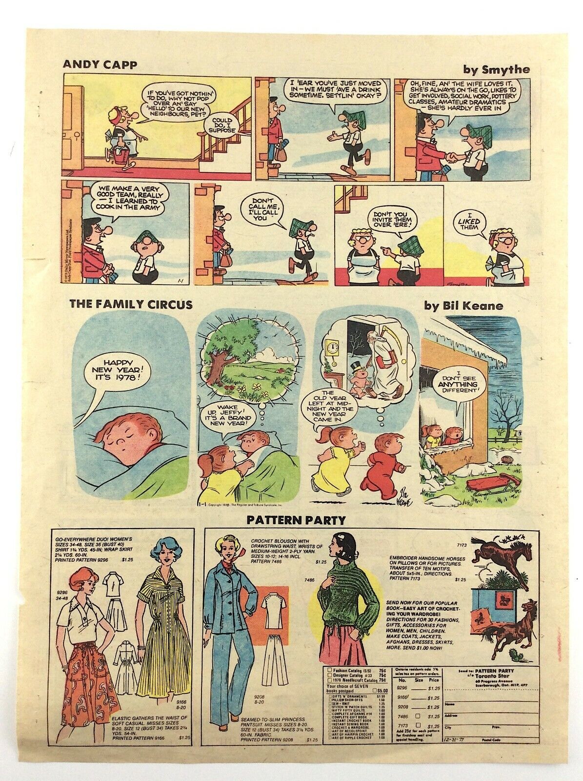 1977 Andy Capp The Family Circus Inside Woody Allen Newspaper Comics N013