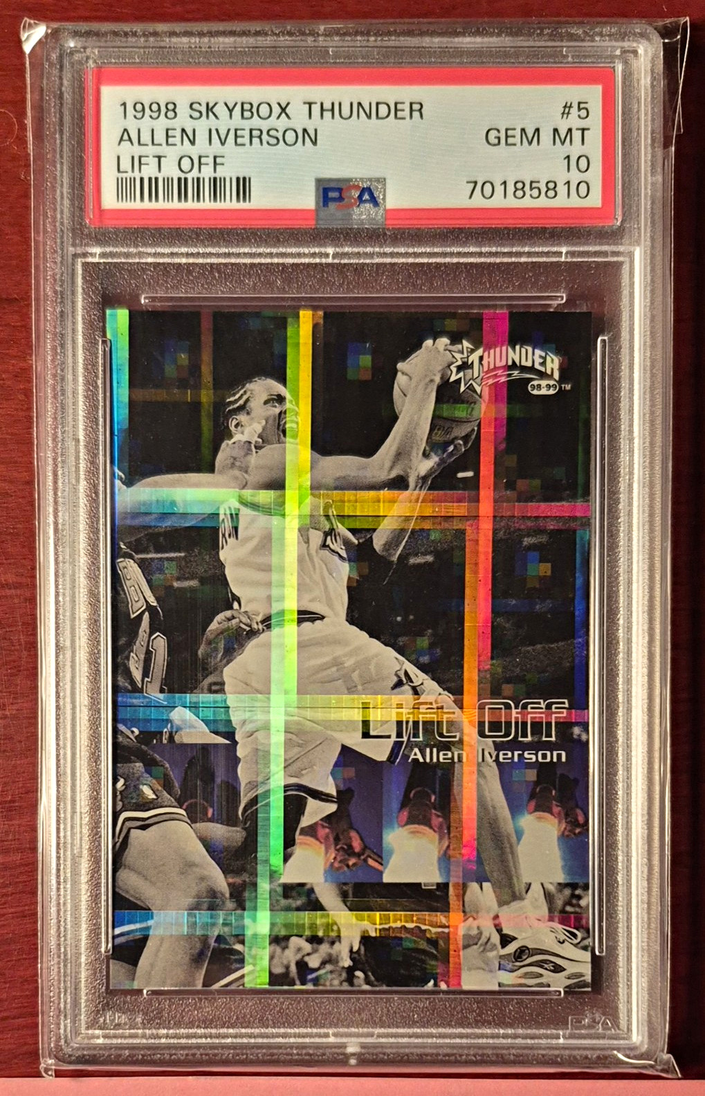 1998 SkyBox Thunder Lift Off #5 Allen Iverson PSA 10 Low Pop 1:56 packs HOF 