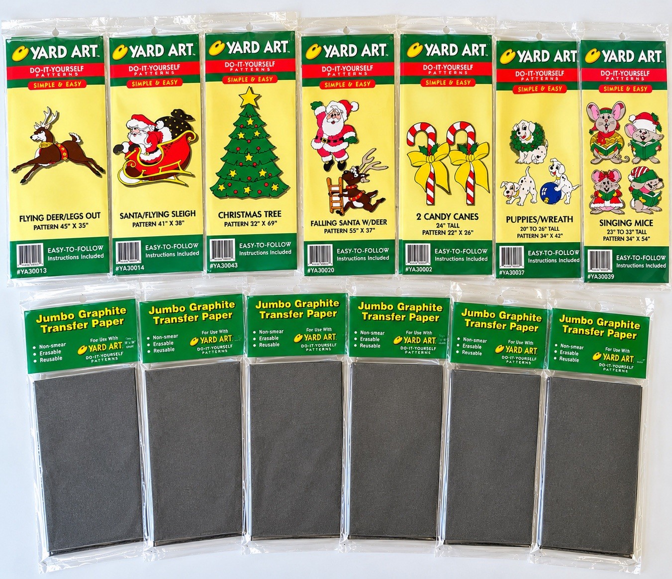 Lot 7 Yard Art Christmas Do It Yourself Patterns For Wood 98’ + 6 Graphite NOS