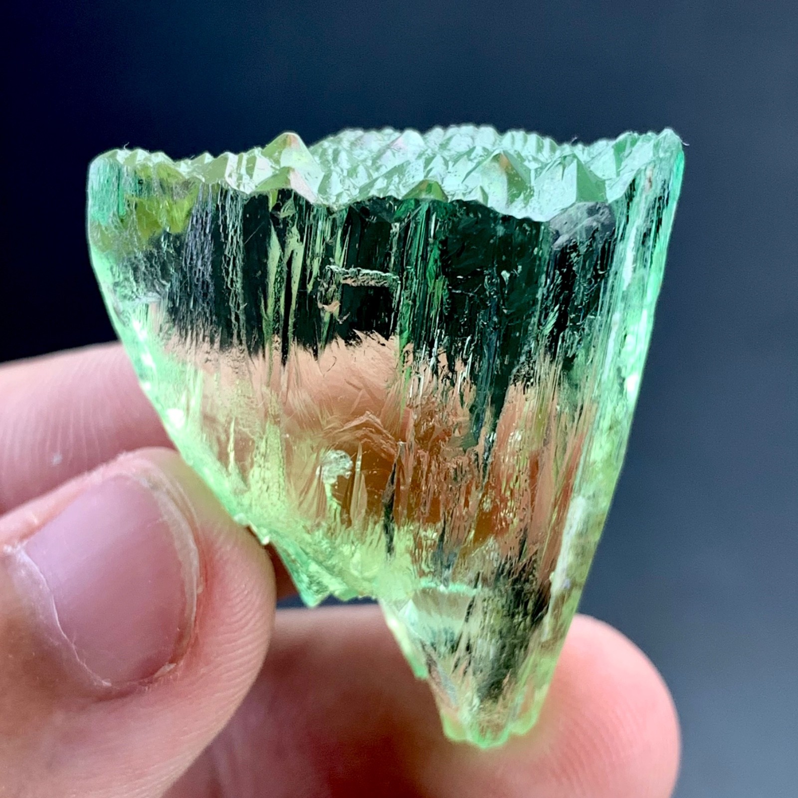 Hiddenite Etched Kunzite Crystal specimen From Afghanistan | 84 Carat Hiddenite Etched Kunzite Crystal specimen From Afghanistan | 84 Carat