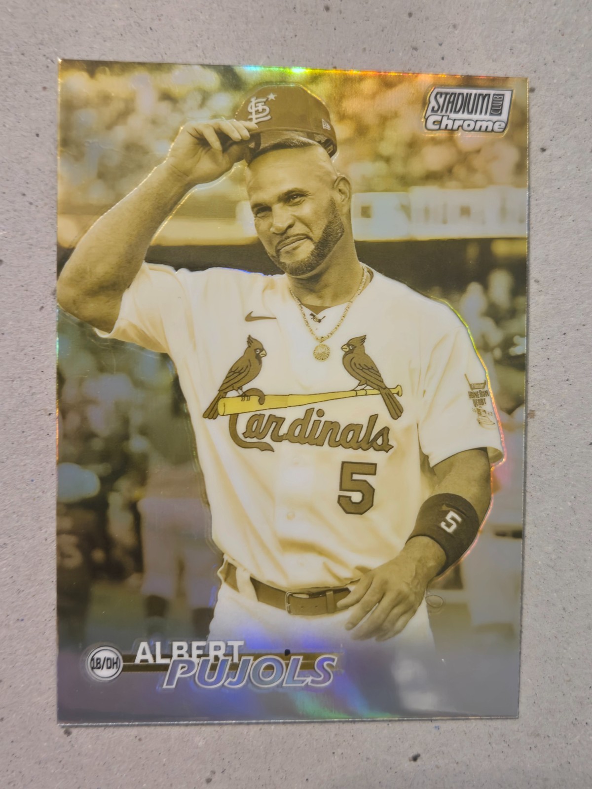 Albert Pujols 2023 Stadium Club Chrome Gold Minted Refractor Case Hit SSP