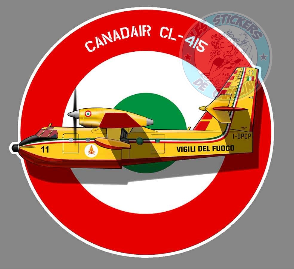 CANADAIR CL-415 ITALIAN ITALY FIREFIGHTERS FLIGHT GROUP STICKER PE117 CANADAIR CL-415 ITALIAN ITALY FIREFIGHTERS FLIGHT GROUP STICKER PE117