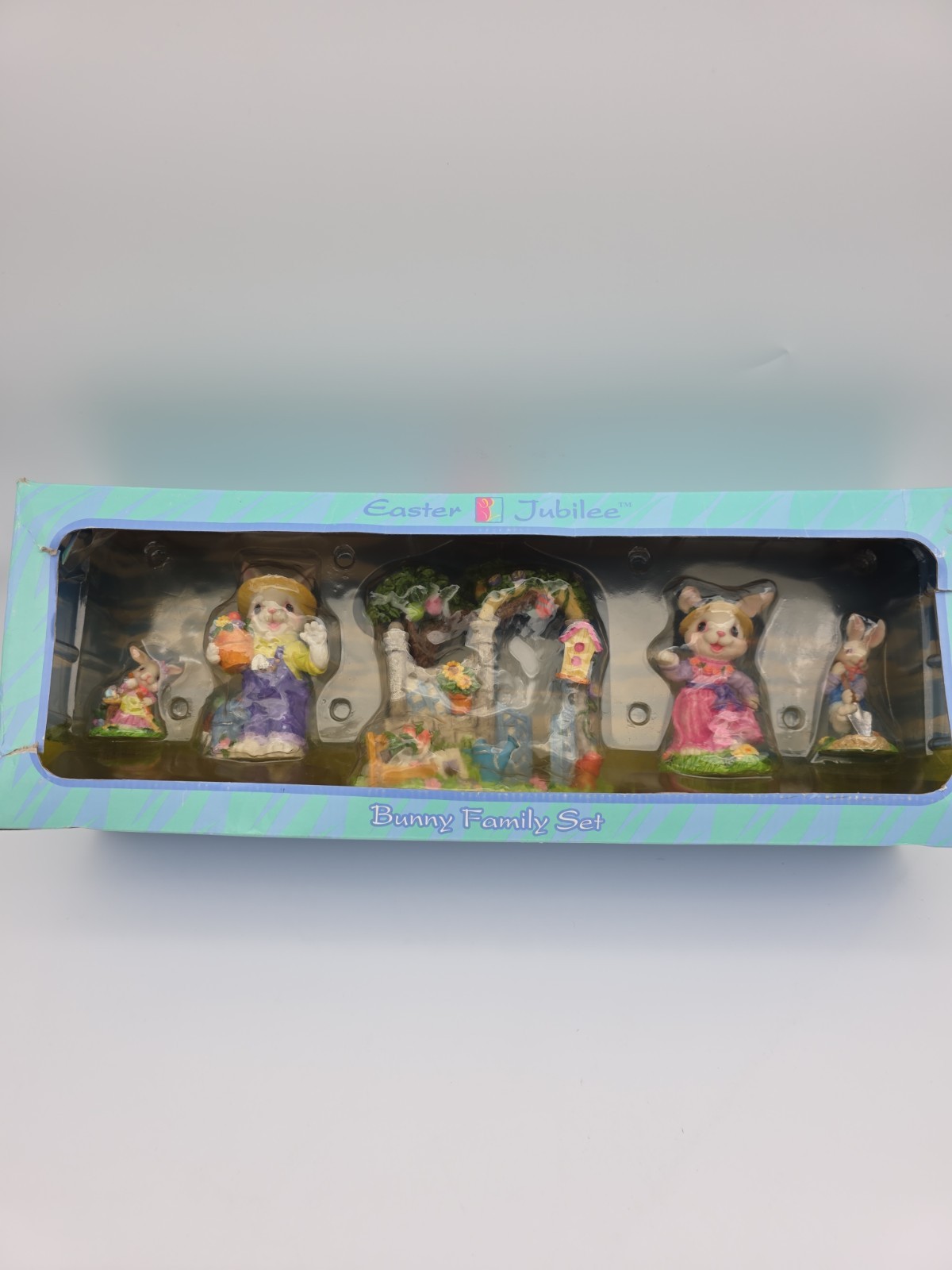 Vintage RARE 1990s Easter Jubilee Bunny Family Set of 4 Figures New in Box Vintage RARE 1990s Easter Jubilee Bunny Family Set of 4 Figures New in Box