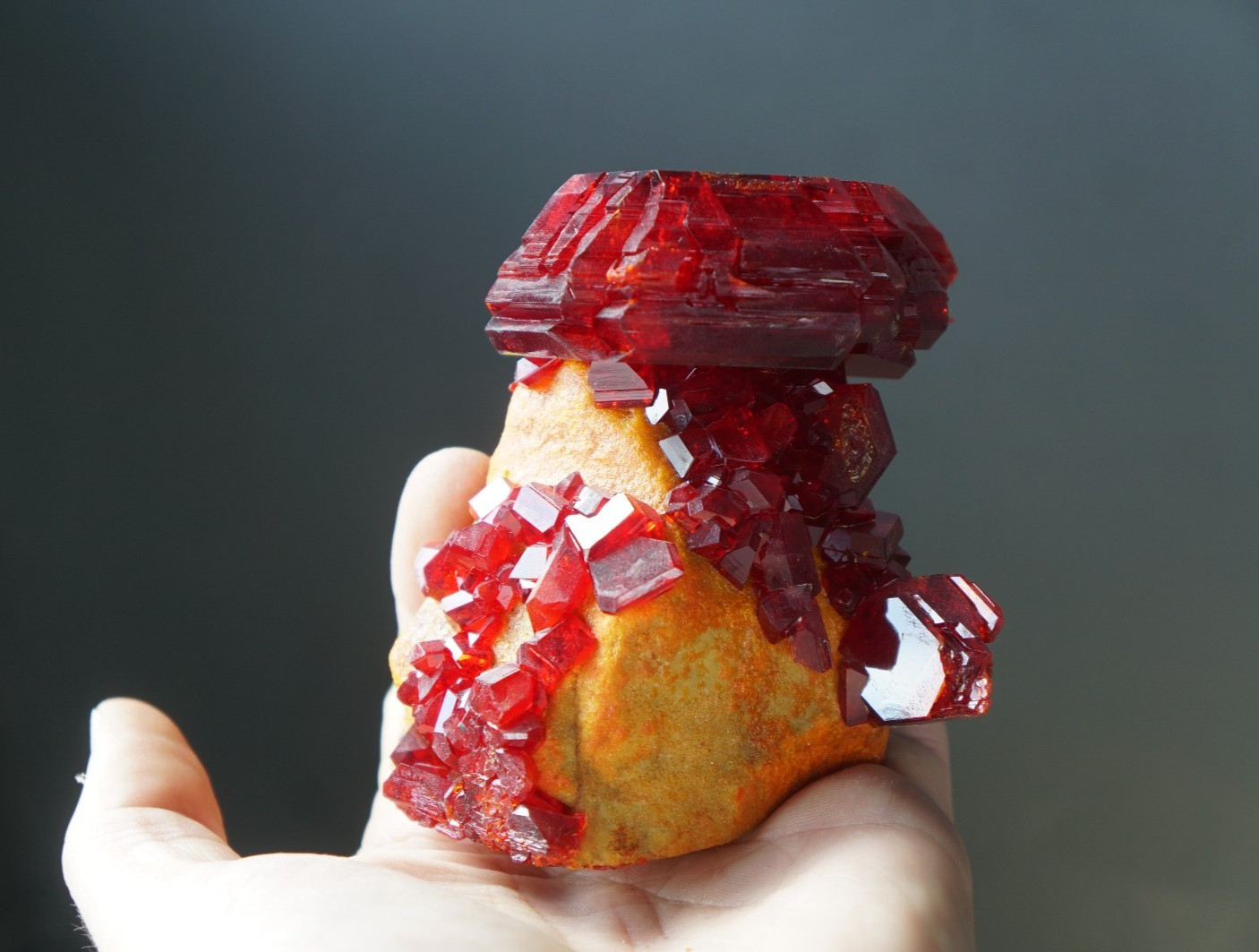 Large Cabinet Gemmy PRUSKITE Ruby on Matrix LAB Made Crystals Minerals Large Cabinet Gemmy PRUSKITE Ruby on Matrix LAB Made Crystals Minerals