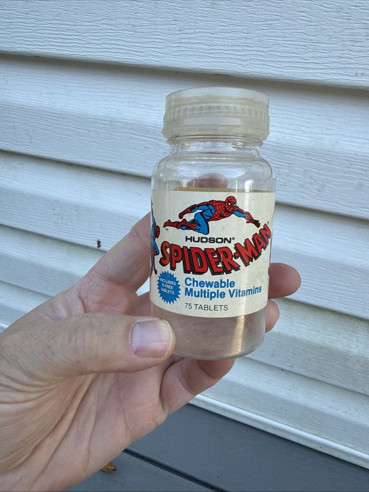 Original Vintage 1977 Hudson Pharmaceuticals Spider-Man vitamins Empty Original Vintage 1977 Hudson Pharmaceuticals Spider-Man vitamins Empty