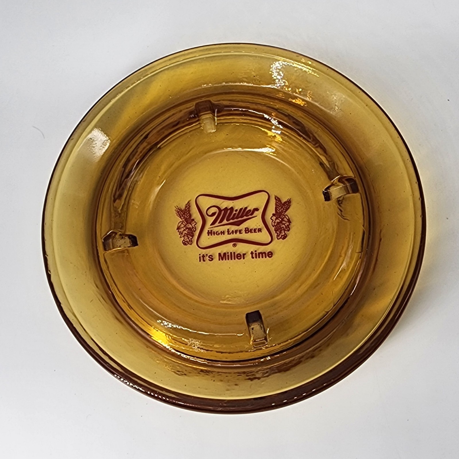 Vintage Marketing Ashtray Miller High Life Beer Amber Glass USA - 6.5 inches Vintage Marketing Ashtray Miller High Life Beer Amber Glass USA - 6.5 inches