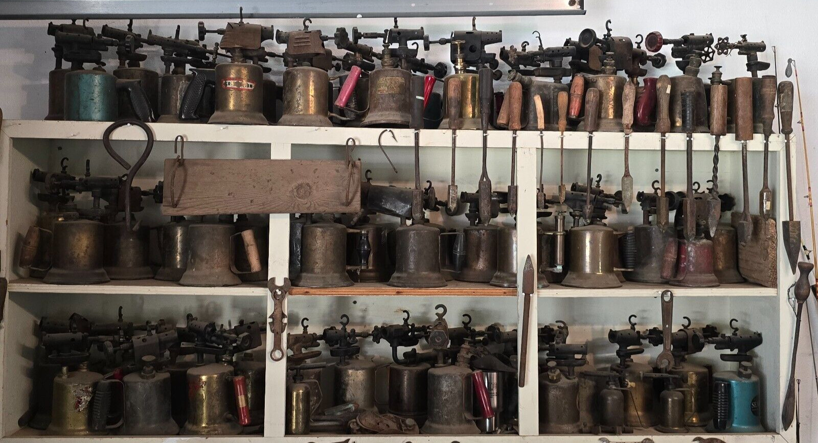 Lot of 60 Antique Brass Blow Torches Vintage Plumber Torch Tool Mini Wood Handle Lot of 60 Antique Brass Blow Torches Vintage Plumber Torch Tool Mini Wood Handle