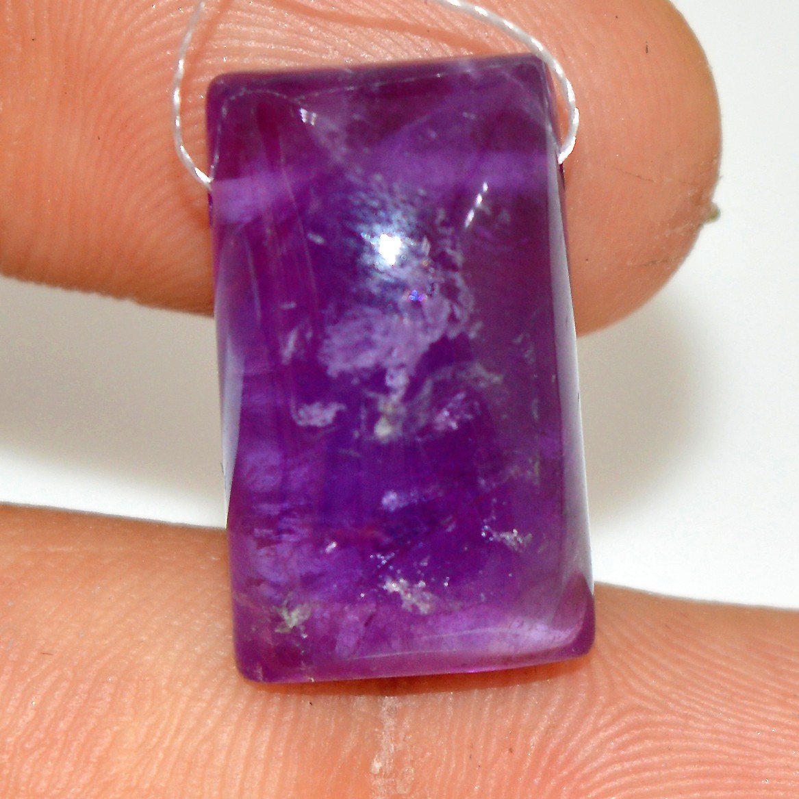 23 Cts Natural Purple Amethyst Cabochon Side Drill Loose Gemstone 20x10mm #L11 23 Cts Natural Purple Amethyst Cabochon Side Drill Loose Gemstone 20x10mm #L11