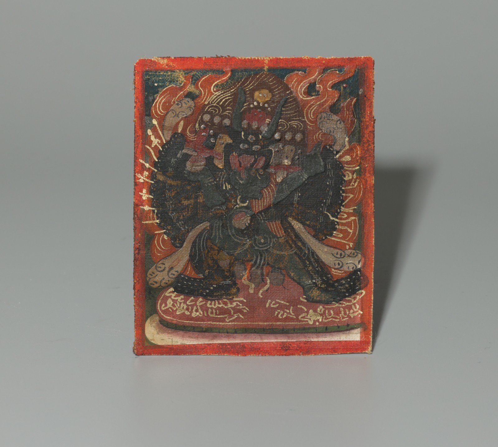 Real Rare Mongolia 18th Century Old Antique Buddhist Tsaklis Thangka Yamantaka