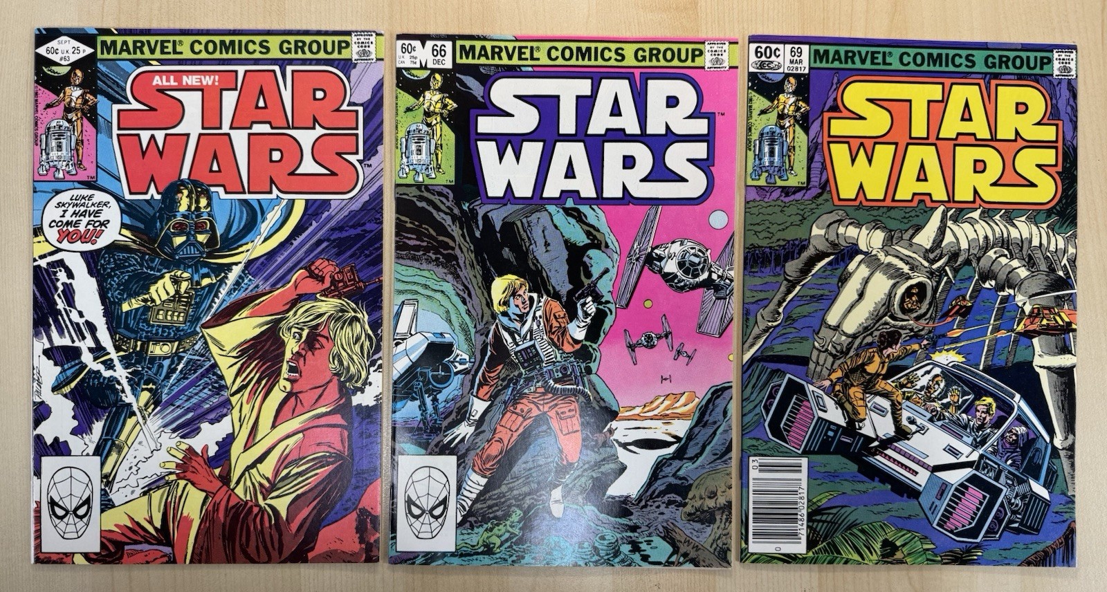 NM/NM+ Lot 3x Star Wars #63 66 69 - Marvel Comics 1982, Super high grade books NM/NM+ Lot 3x Star Wars #63 66 69 - Marvel Comics 1982, Super high grade books
