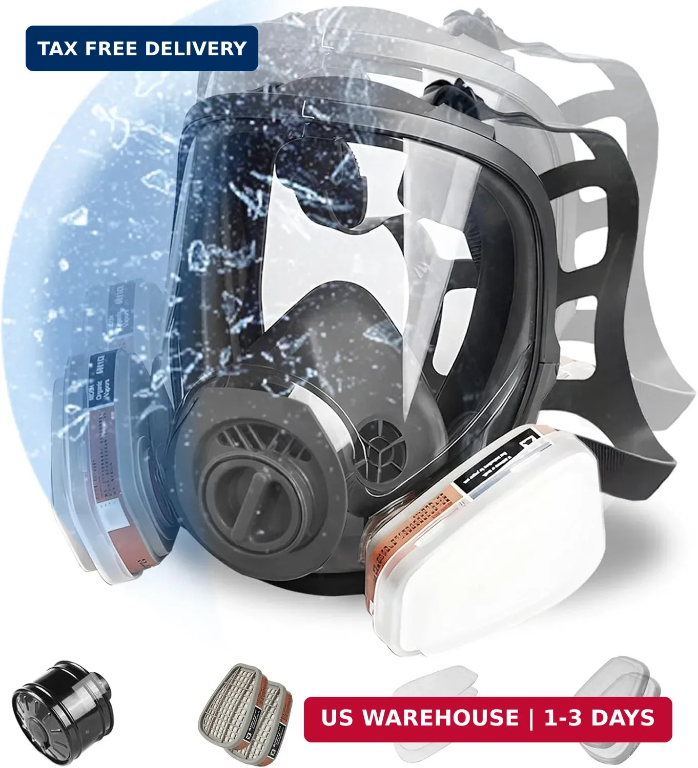 Full Face Gas Mask, Gas Masks Survival Nuclear and Chemical with 40mm Activated Full Face Gas Mask, Gas Masks Survival Nuclear and Chemical with 40mm Activated