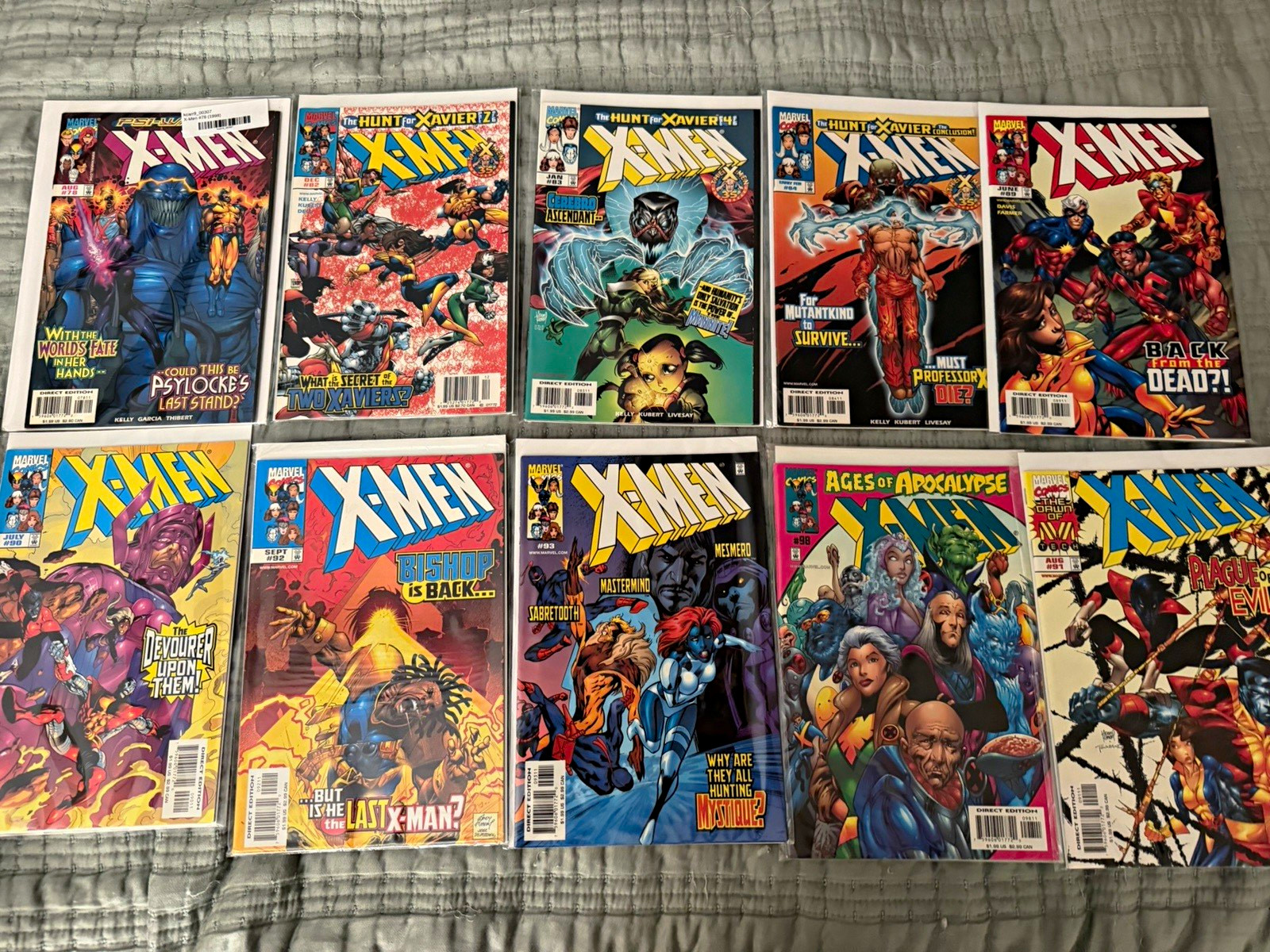 Marvel X-Men 10 Book Lot 1998 Direct Edition Joe Kelly Adam Kubert Marvel X-Men 10 Book Lot 1998 Direct Edition Joe Kelly Adam Kubert