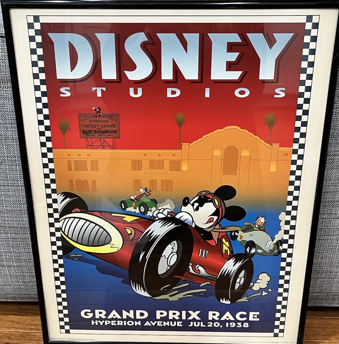 Disney Mickey Mouse Grand Prix Race Poster 1938 Repro Framed 15x20 Disney Mickey Mouse Grand Prix Race Poster 1938 Repro Framed 15x20
