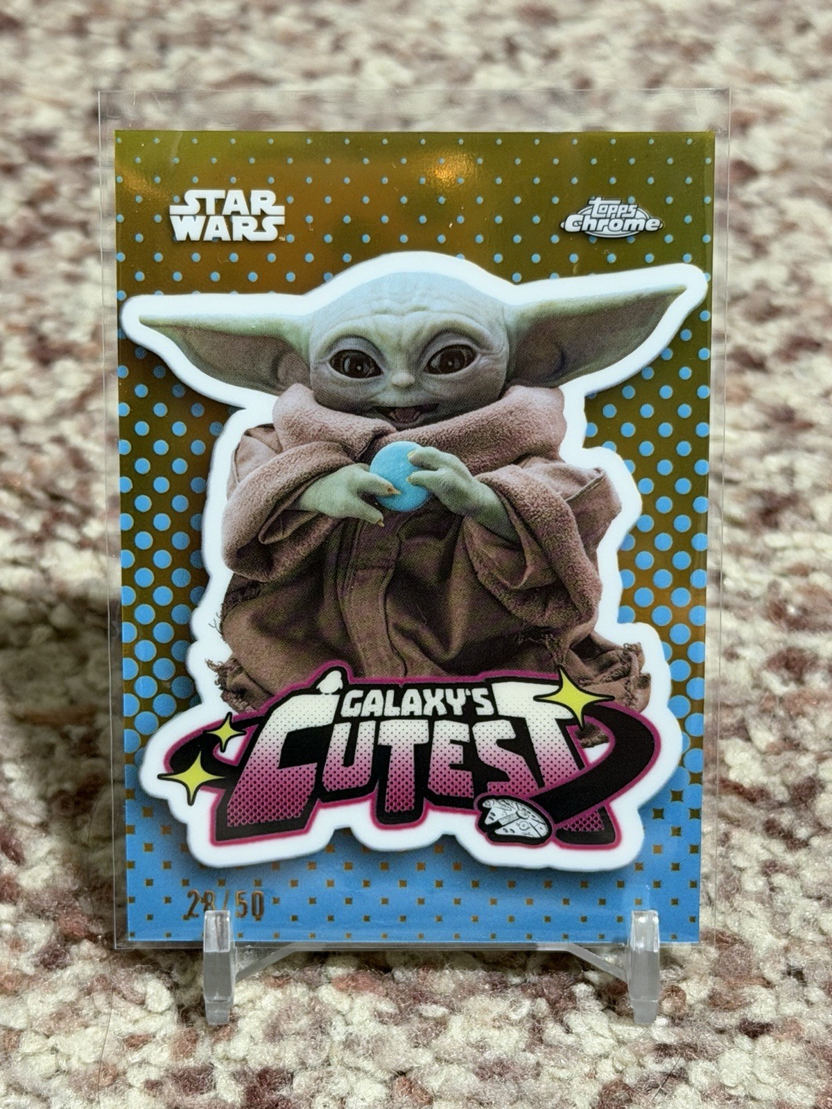 2026 Topps Chrome Star Wars Galaxy's Cutest Grogu Gold Refractor /50 2026 Topps Chrome Star Wars Galaxy's Cutest Grogu Gold Refractor /50