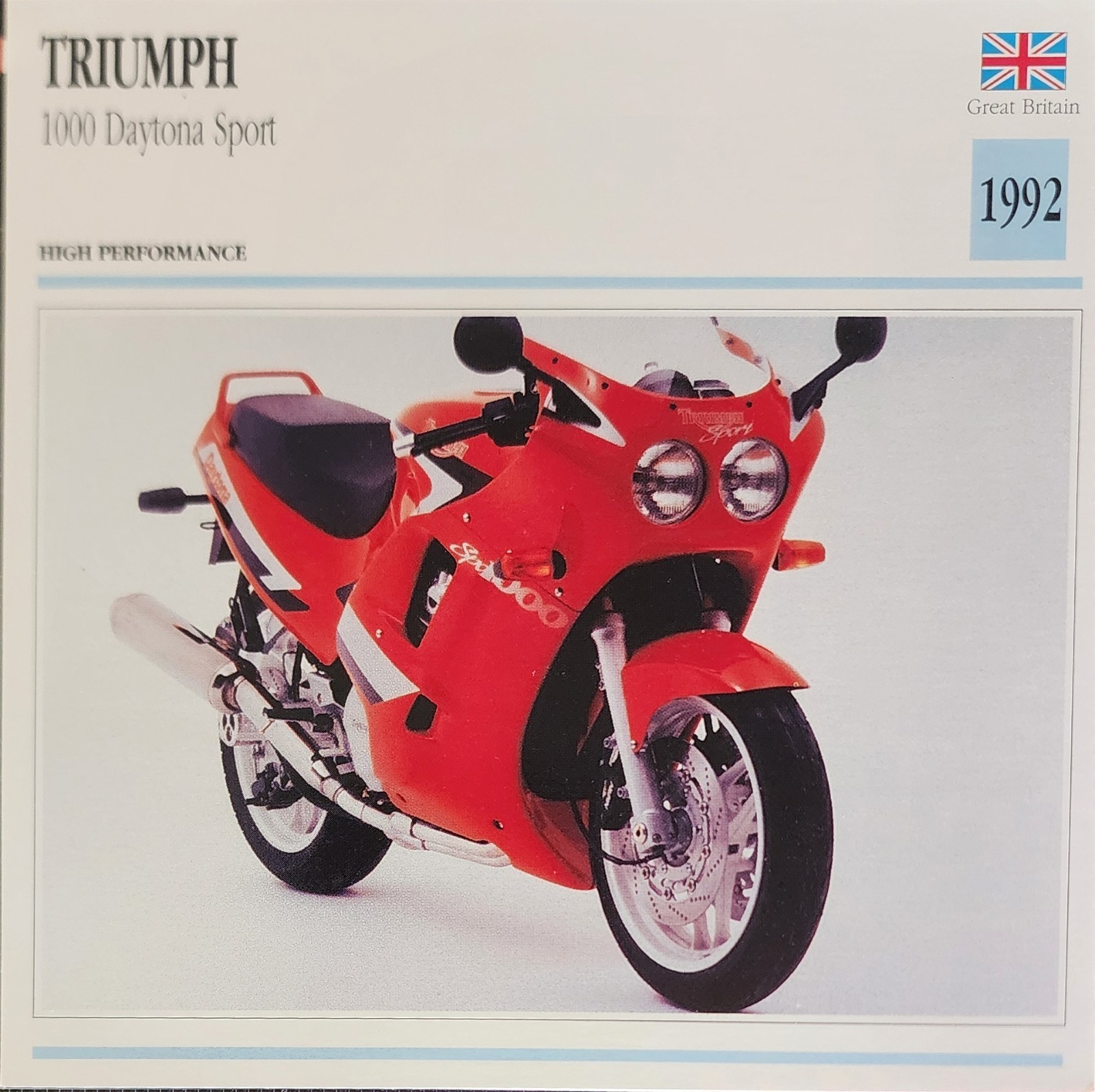Triumph Motorcycle Bike Picture Info Detail Vtg Collector Moto Card Original  