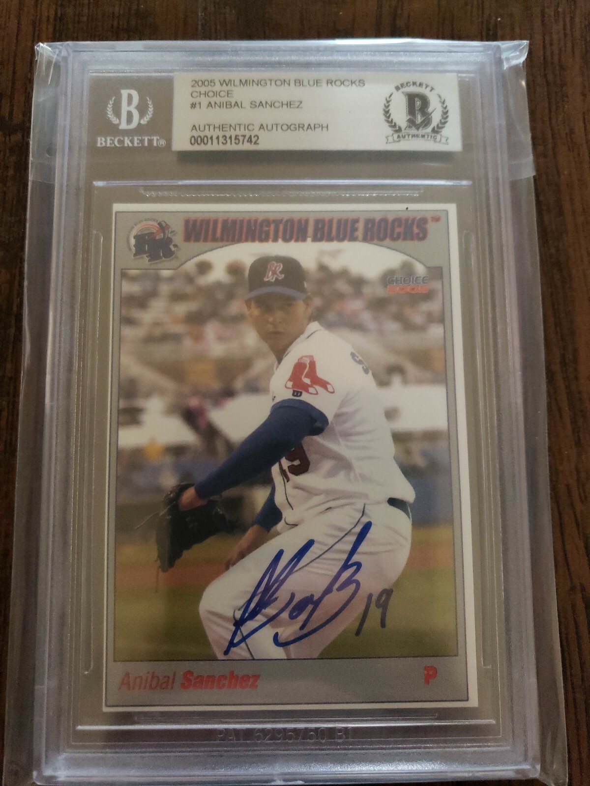 Anibal Sanchez Signed 2005 Wilmington Blue Rocks MILB Card Red Sox BAS Beckett 
