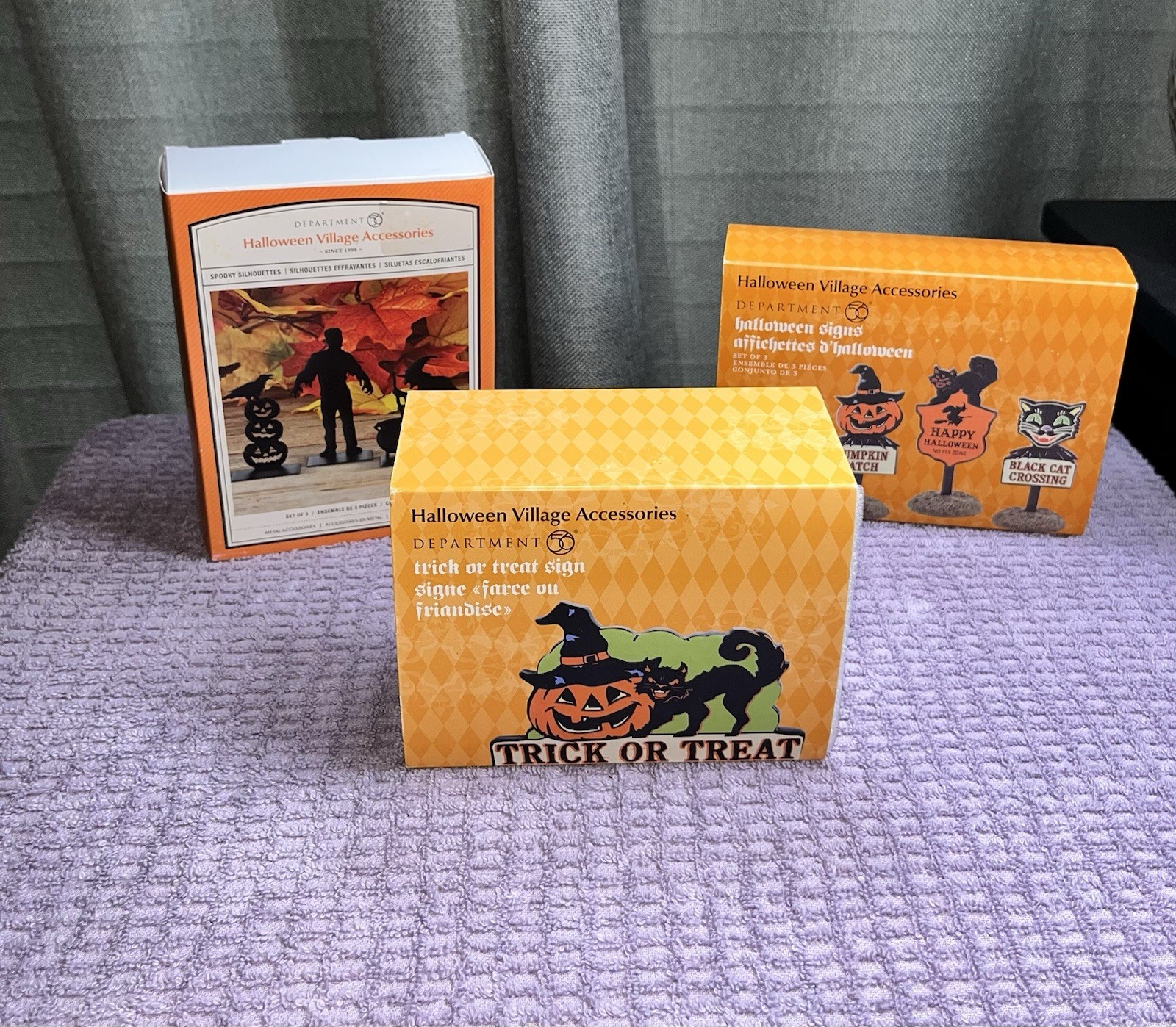 Department 56 Halloween Village Accessories Boxed Set of 3 Metal Pumpkin Cat Department 56 Halloween Village Accessories Boxed Set of 3 Metal Pumpkin Cat