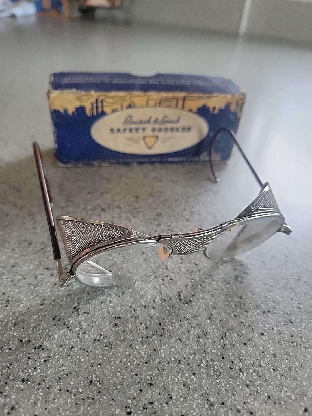 Vintage Bausch & Lomb Safety Glasses Goggles. Clear Lens Vintage Bausch & Lomb Safety Glasses Goggles. Clear Lens