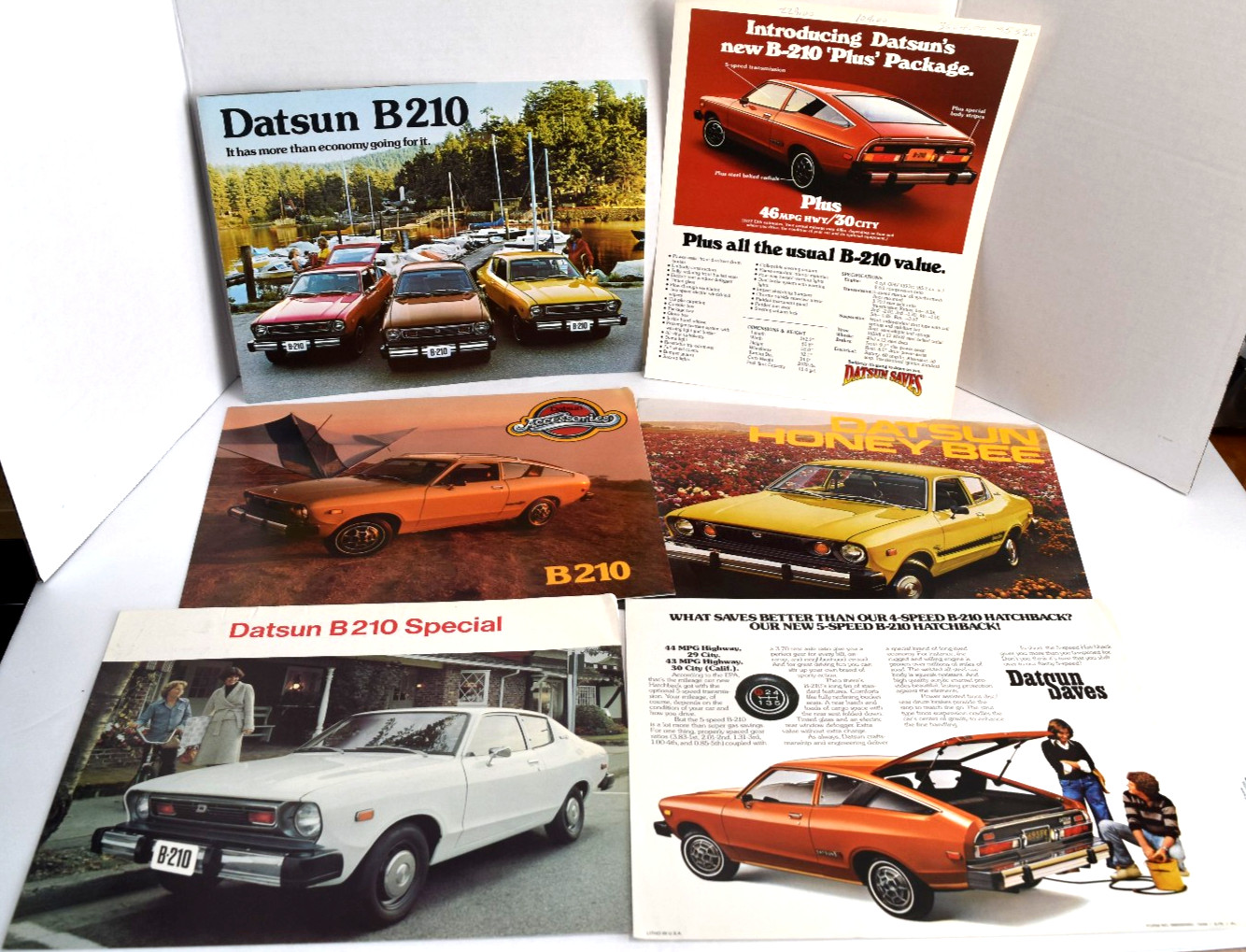 6) - 1977 Datsun B210 Brochures Catalog Original Vintage Dealer Sales Rare *VG* 6) - 1977 Datsun B210 Brochures Catalog Original Vintage Dealer Sales Rare *VG*