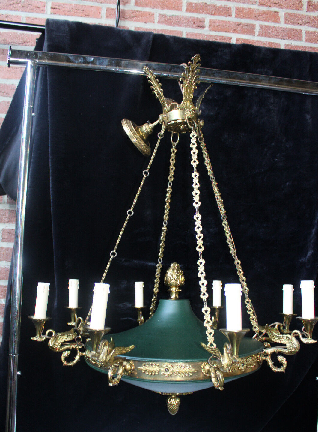 Vintage Empire design swan bird 8 arm chandelier lamp lightning Vintage Empire design swan bird 8 arm chandelier lamp lightning