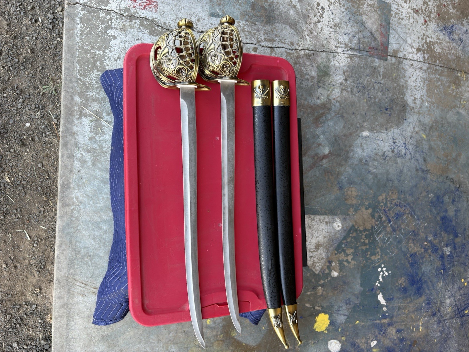 Pair of Replica Pirate Swords with Sheaths