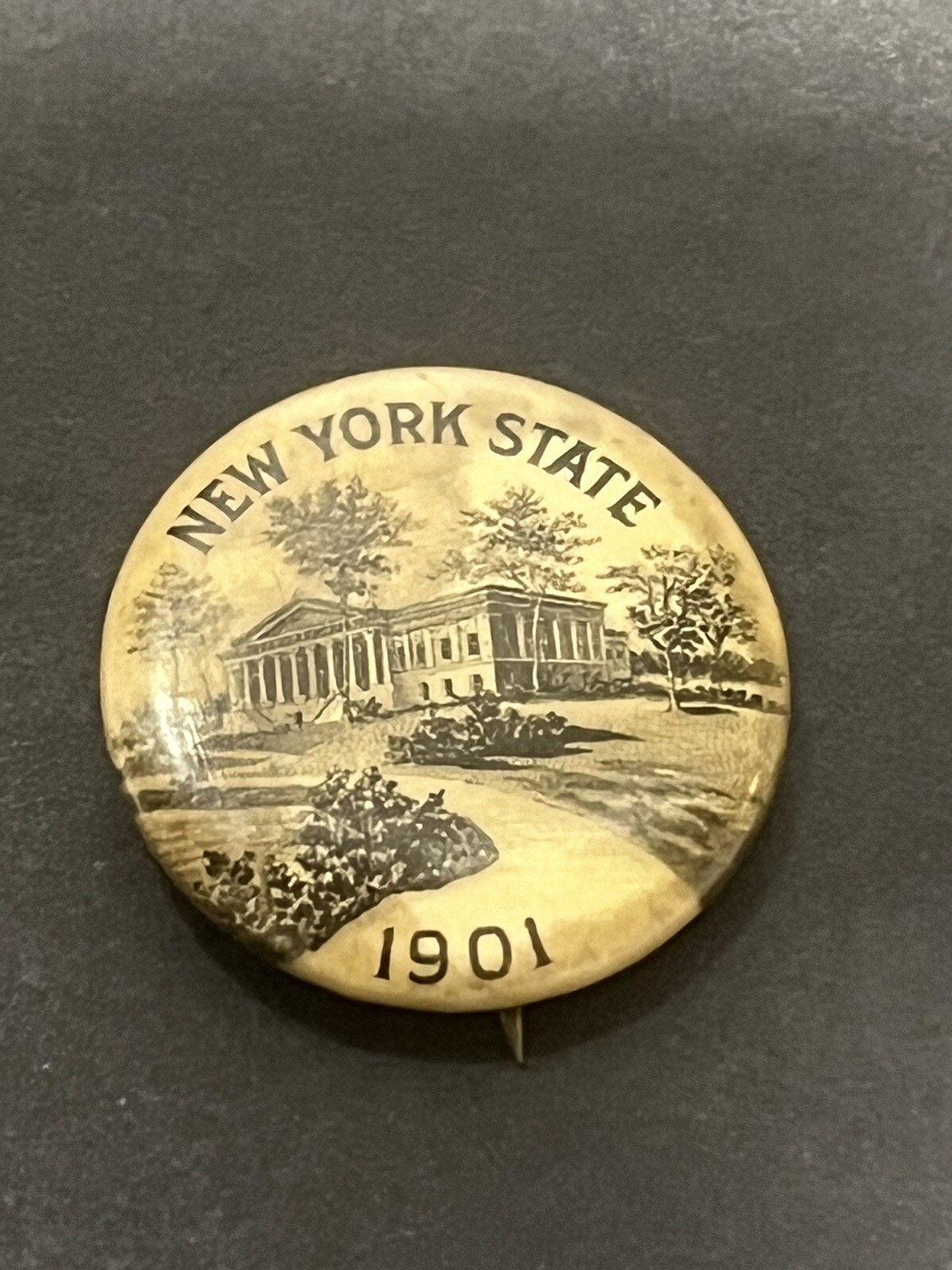 1901 New York State Badge Button Pin Pinback Whitehead + Hoag Vtg Antique Scarce 1901 New York State Badge Button Pin Pinback Whitehead + Hoag Vtg Antique Scarce