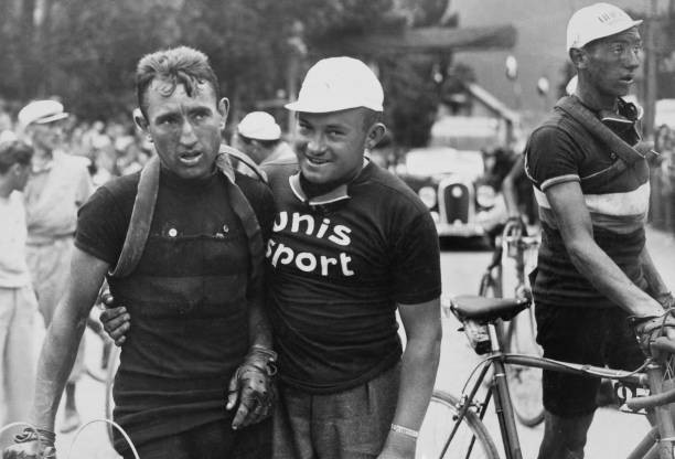 Belgian cyclist Sylvere Maes Luxembourgian cyclist Pierre Clemens - Old Photo