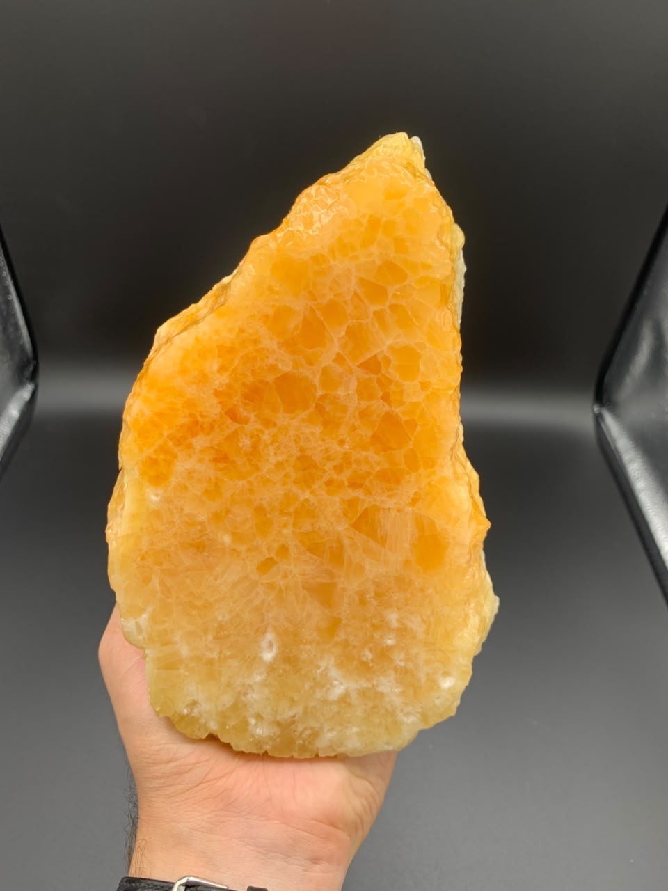 2KG Natural Orange Calcite Specimen Rough Honeycomb Crystal Mineral Collector