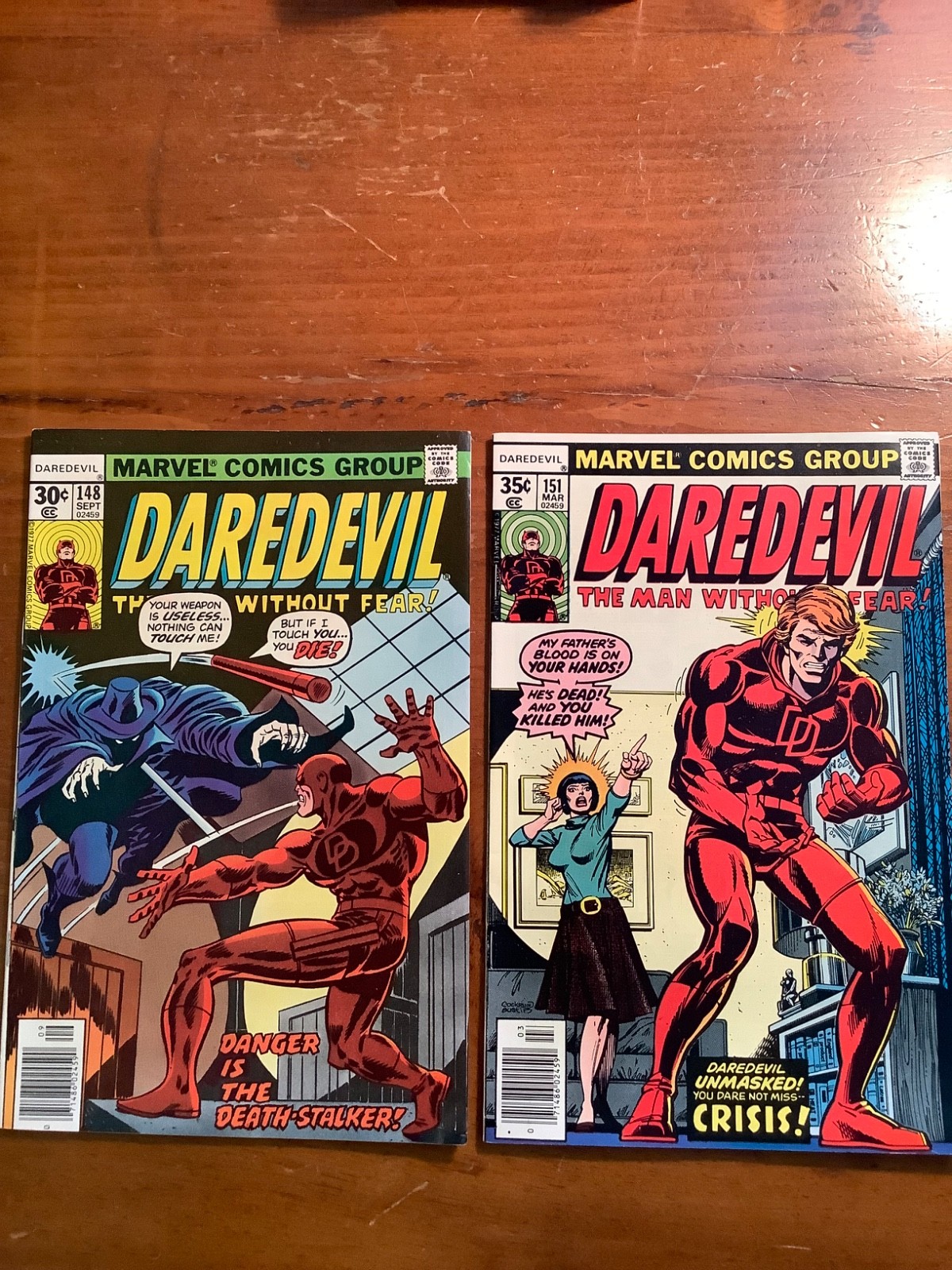 Daredevil 148 & 151 Comic Lot Marvel 1977-1978 Gil Kane Klaus Janson Complete Ad Daredevil 148 & 151 Comic Lot Marvel 1977-1978 Gil Kane Klaus Janson Complete Ad
