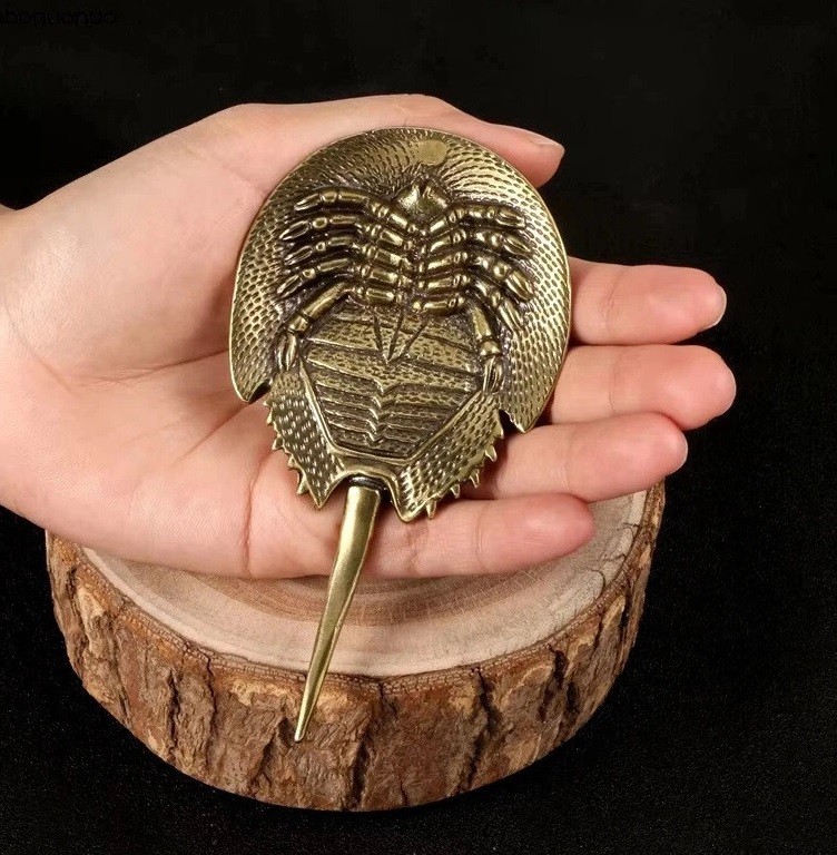 Brass Horseshoe Crab Animal Figurine Miniature Statue Table Home Decoration Toy Brass Horseshoe Crab Animal Figurine Miniature Statue Table Home Decoration Toy