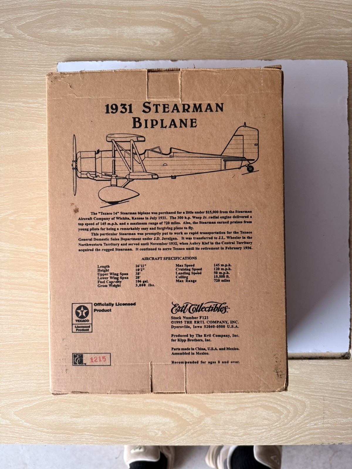 Wings Of Texaco 1931 Stearman Biplane | New | Mint Condition