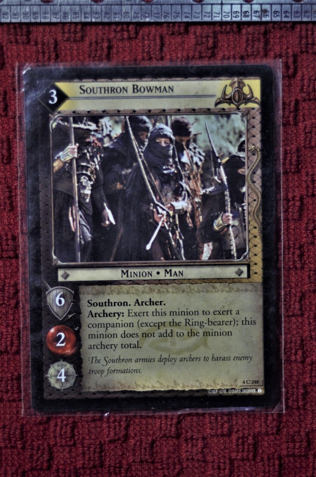 SOUTHRON BOWMAN Lord Of The Rings Card 4 C 248