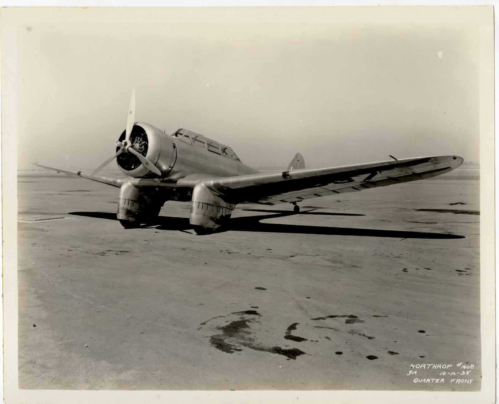 1935 Northrop Gamma 5A Attack Plane Photo 8x10 — Only One Built, Sent to Japan