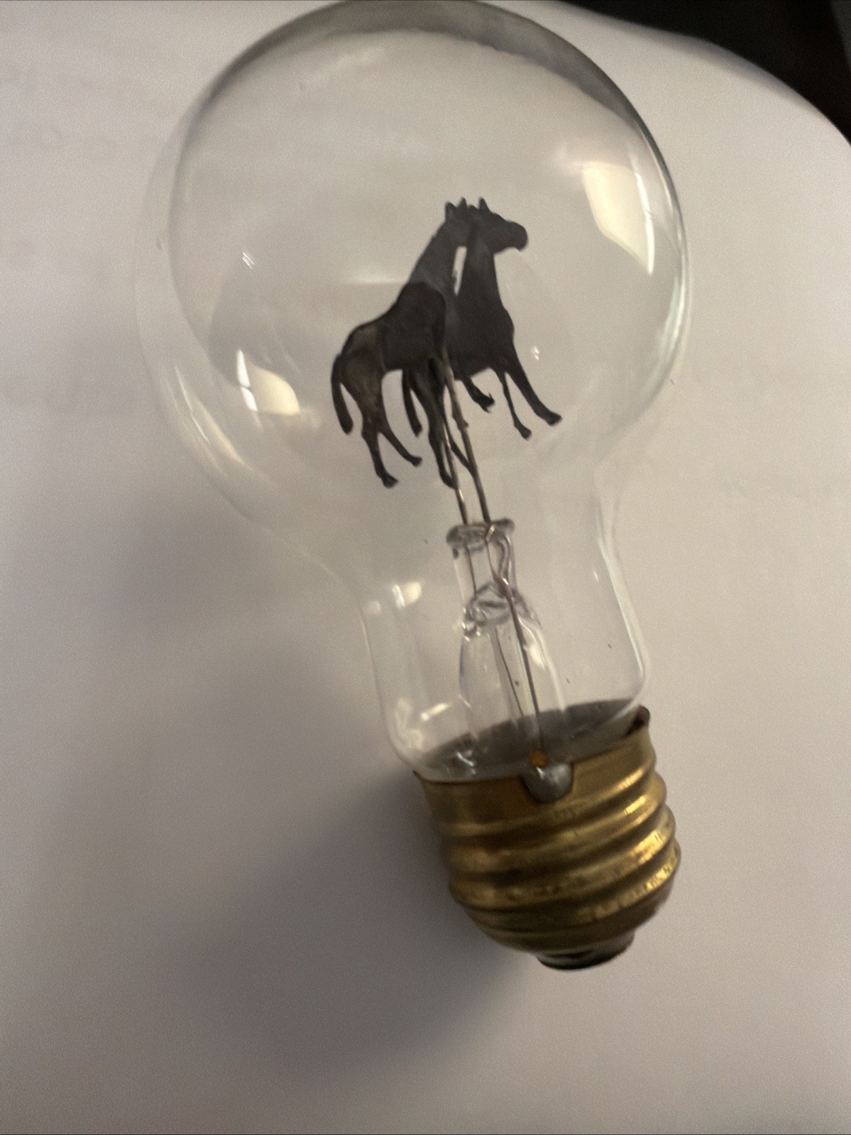 Vintage Aerolux Neon Double Horses Figural Light Bulb WORKS Vintage Aerolux Neon Double Horses Figural Light Bulb WORKS