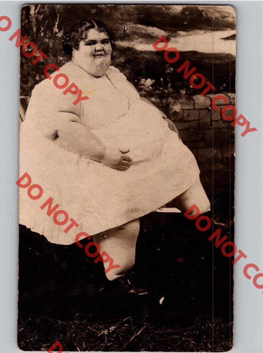c1910 Huge Obese Fat Woman Circus Freak Sideshow Performer KANSAS CITY MO RPPC