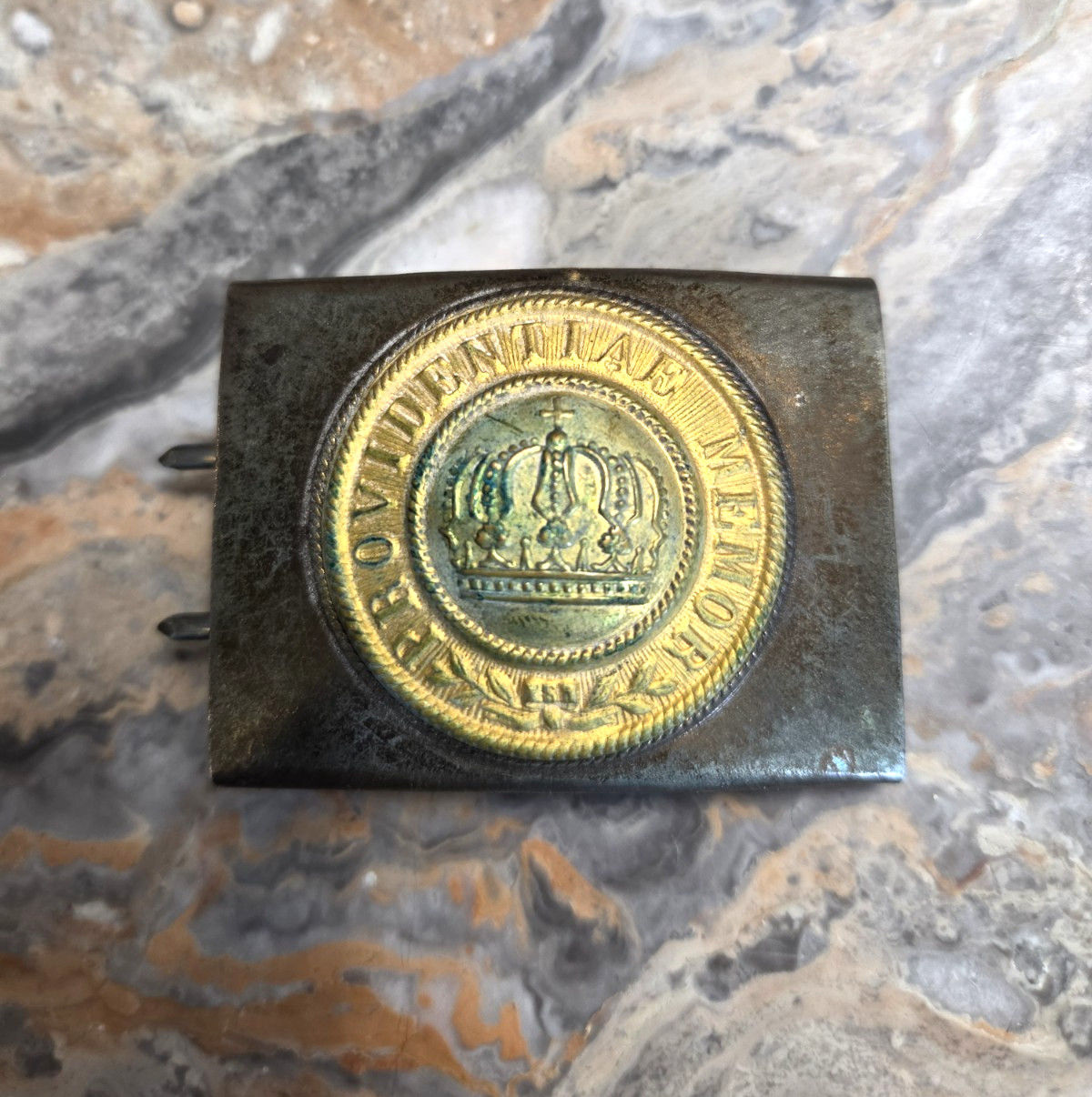 Rare WW1 Imperial German Saxony M1895 Belt Buckle Providentiae Memor Saxon Crown Rare WW1 Imperial German Saxony M1895 Belt Buckle Providentiae Memor Saxon Crown