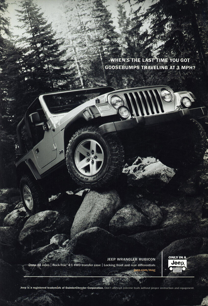2004 Jeep Wrangler: Last Time Goosebumps Vintage Print Ad