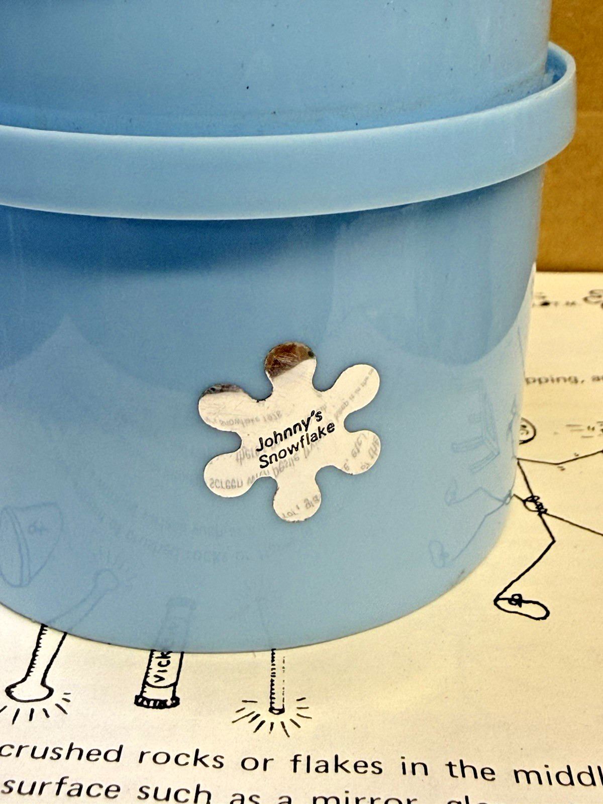 Org Johnny's Snowflake 1977 Collectible With Paperwork Unused /Vintage Blue Org Johnny's Snowflake 1977 Collectible With Paperwork Unused /Vintage Blue