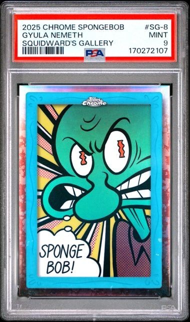 2025 Topps Chrome SpongeBob Squidward’s Gallery SG-8 Gyula Nemeth PSA 9 MINT 2025 Topps Chrome SpongeBob Squidward’s Gallery SG-8 Gyula Nemeth PSA 9 MINT