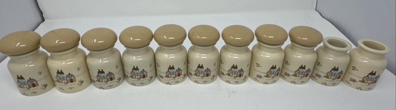 Vintage Certified International Heartland Spice Jars Set 11 Ceramic Canisters Vintage Certified International Heartland Spice Jars Set 11 Ceramic Canisters